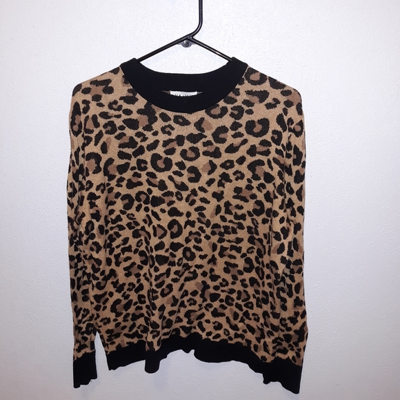 Ava & Viv Sweaters - Ava & Viv Leopard Crewneck Pullover Sweater 1X